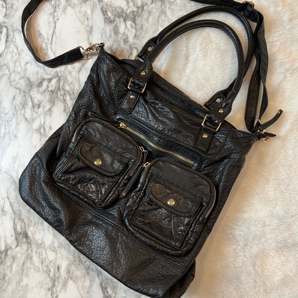 Black Boho Tote Bag